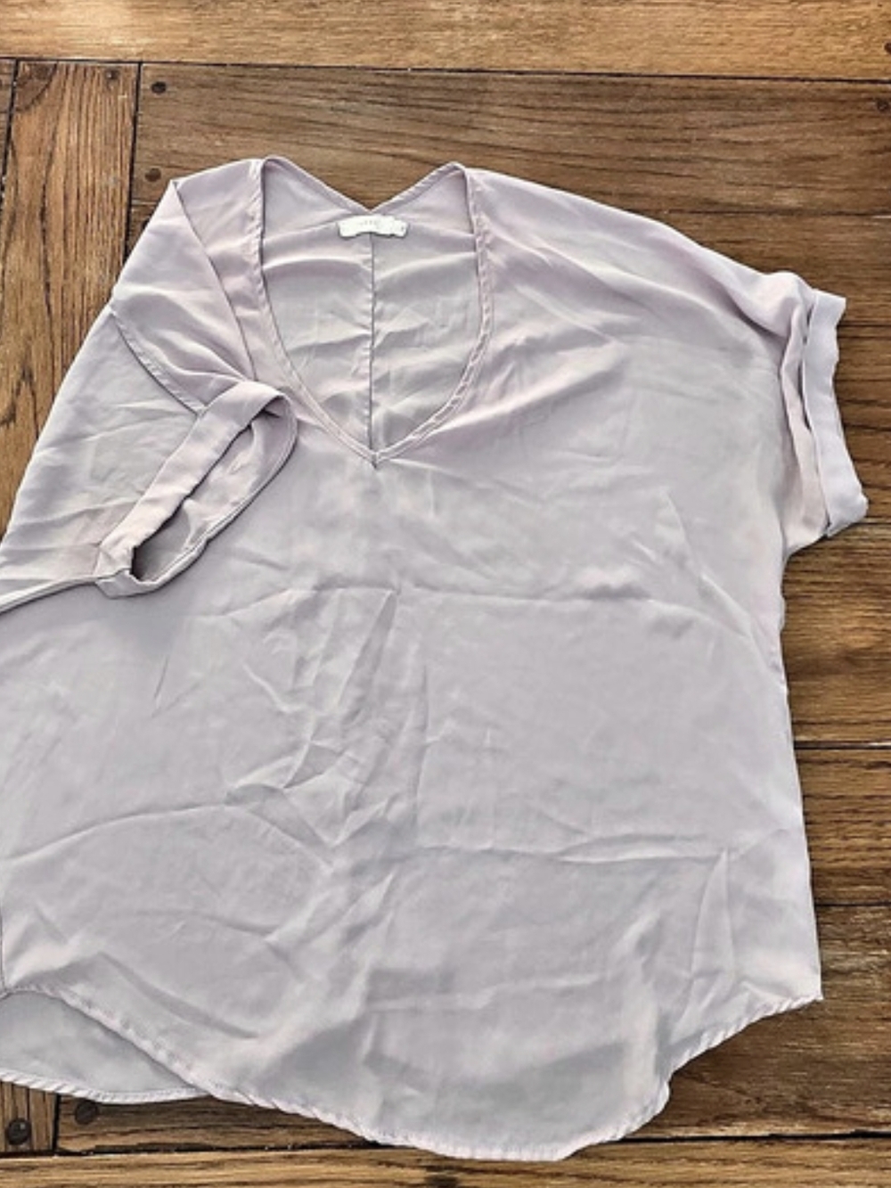 Lush Sheer Short Sleeve Top in Purple Size Large